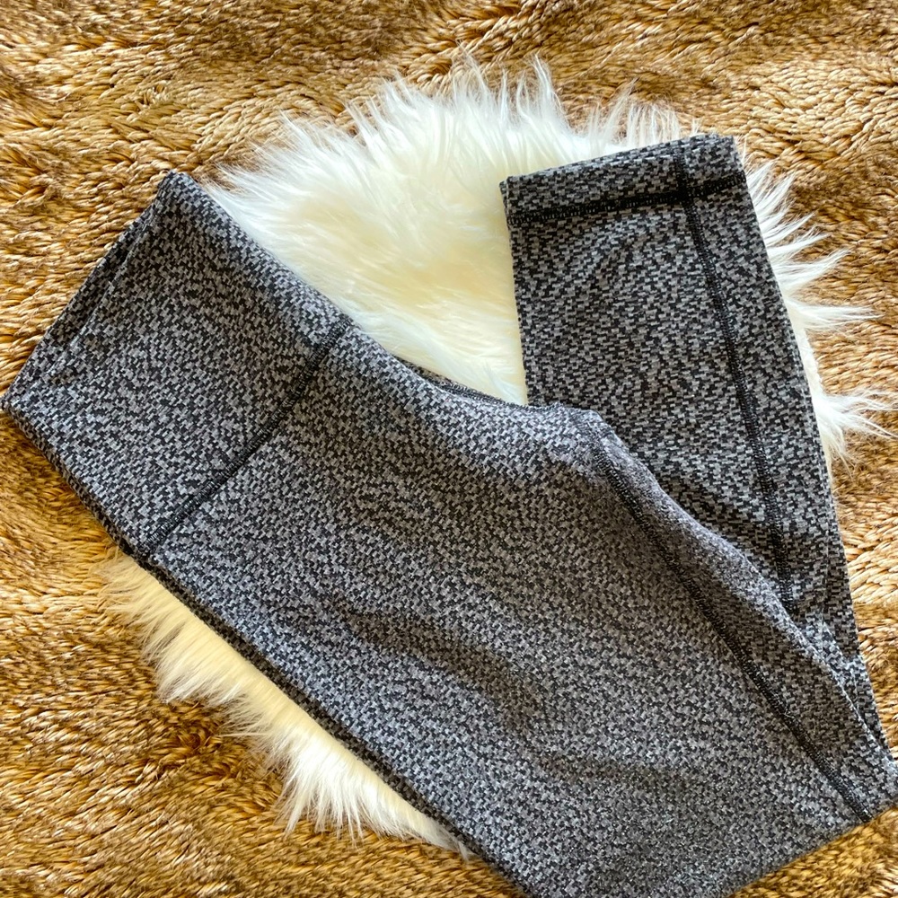 Lululemon - high waisted yoga leggings - blue, gray and black.  Size 8 - Picture 3 of 5
